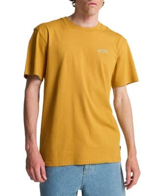 BILLABONG MENS T SHIRT.NEW ARCH WAVE BACKPRINT YELLOW SHORT SLEEVED TEE TOP S26