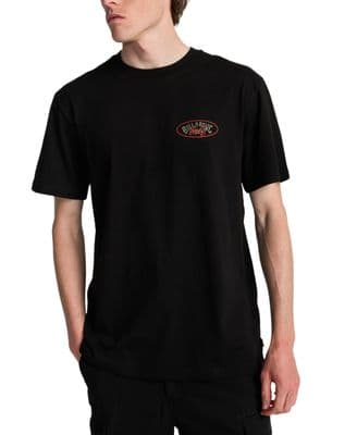BILLABONG MENS T SHIRT.NEW ORBIT ARCH BACKPRINT BLACK SHORT SLEEVED TEE TOP S26