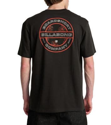 BILLABONG MENS T SHIRT.NEW ROTOR BACKPRINT BLACK SHORT SLEEVED TEE TOP S26