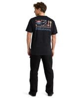 BILLABONG MENS T SHIRT.SEGMENT BACKPRINT BLACK COTTON SHORT SLEEVED TEE TOP W25