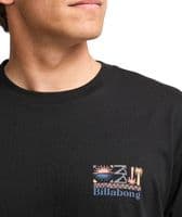 BILLABONG MENS T SHIRT.SEGMENT BACKPRINT BLACK COTTON SHORT SLEEVED TEE TOP W25