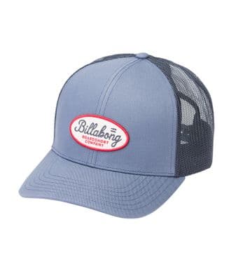 BILLABONG WALLED TRUCKER CAP.BLUE COTTON ADJUSTABLE MESH SURFER SNAPBACK HAT W25