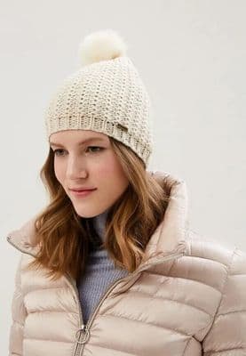 BILLABONG WOMENS HAT.NEW COLD FOREST CREAM KNITTED BOBBLE POM POM WARM BEANIE 7W
