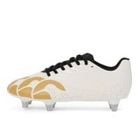 CANTERBURY JUNIOR BOYS GIRLS WHITE RUGBY BOOTS.NEW STAMPEDE GROUNDBREAK KIDS W25