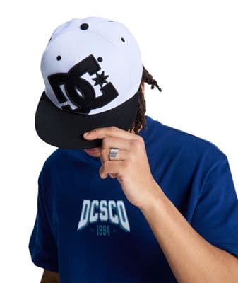 DC SHOES MENS BASEBALL CAP.NEW DOUBLE THAT SKATE BLACK WHITE SNAPBACK HAT W26
