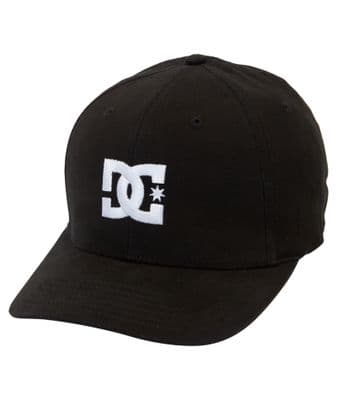 DC SHOES MENS CAP STAR FLEX BASEBALL CAP.NEW STRETCH FIT BLACK SKATER HAT S26