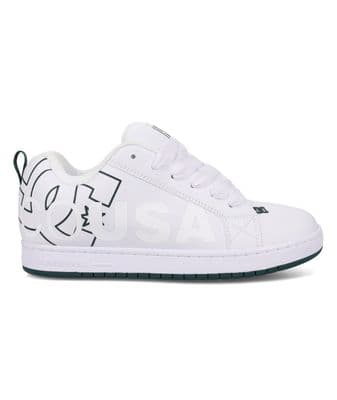DC SHOES MENS COURT GRAFFIK TRAINERS.NEW BOX LEATHER WHITE GREEN SKATE SHOES W25
