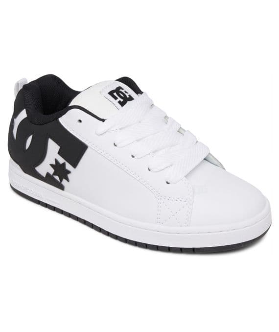DC SHOES MENS COURT GRAFFIK TRAINERS.NEW BOXED LEATHER WHITE SKATER SHOES W25
