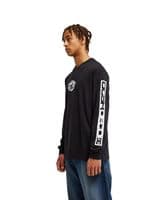 DC SHOES MENS  LONG SLEEVED T SHIRT.NEW ECHO BLACK SLEEVE PRINT COTTON TOP  W26
