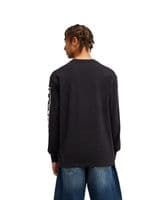 DC SHOES MENS  LONG SLEEVED T SHIRT.NEW ECHO BLACK SLEEVE PRINT COTTON TOP  W26