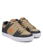 DC SHOES MENS PURE TRAINERS.NEW BOXED LEATHER LACE UP GREY TAN SKATE SHOES W25