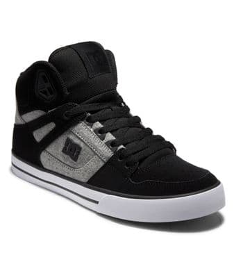 DC SHOES MENS PURE WC HIGH TOPS.NEW BOXED LEATHER HI BLACK GREY SHOES BOOTS S26