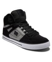 DC SHOES MENS PURE WC HIGH TOPS.NEW BOXED LEATHER HI BLACK GREY SHOES BOOTS S26