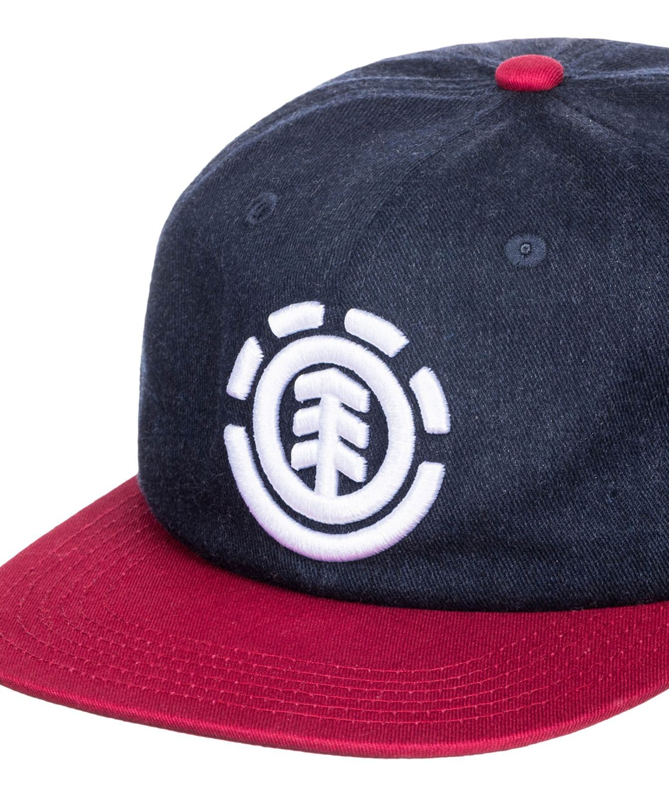 ELEMENT MENS BASEBALL CAP NEW KNUTSEN NAVY RED FLAT PEAK COTTON