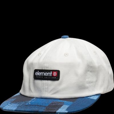 ELEMENT MENS BASEBALL CAP.NEW TOKYO POOL DECONSTRUCTED WHITE BLUE COTTON HAT S20