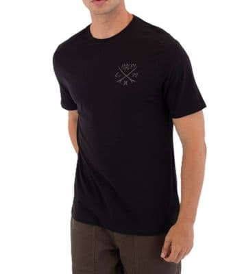 HURLEY MENS T SHIRT.NEW EVY BACK PRINT BLACK BCI COTTON SHORT SLEEVED TEE S26