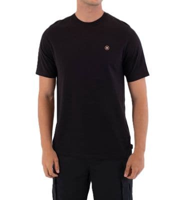 HURLEY MENS T SHIRT.NEW ICON CIRCLE LOGO BLACK BCI COTTON SHORT SLEEVED TEE S26