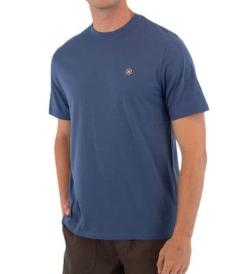 HURLEY MENS T SHIRT.NEW ICON CIRCLE LOGO NAVY BCI COTTON SHORT SLEEVED TEE S26