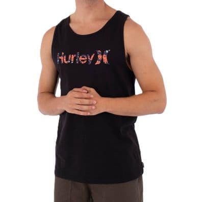 HURLEY MENS TANK TOP .NEW MONEY BLACK LOGO BCI COTTON PRINTING PRESS VEST S26