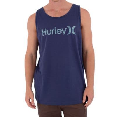 HURLEY MENS TANK TOP .NEW MONEY NAVY LOGO BCI COTTON PRINTING PRESS VEST S26