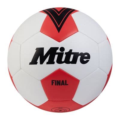 MITRE FINAL FOOTBALL.NEW RECREATIONAL GRASS/ASTRO TRAINING BALL.RED/WHITE.SIZE 5