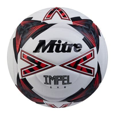 MITRE IMPEL EVO 24 FOOTBALL.NEW 6 PANEL RED/WHITE GRASS ASTRO TRAINING BALL W25