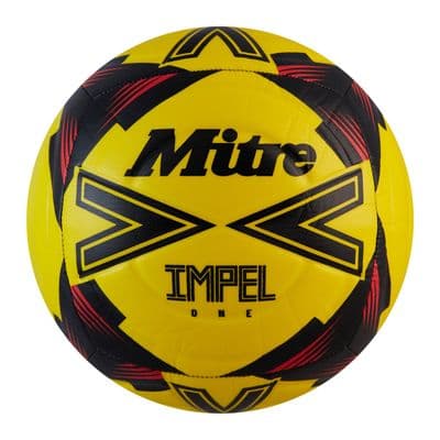MITRE IMPEL ONE FOOTBALL.NEW 6 PANEL YELLOW BLACK GRASS ASTRO TRAINING BALL W25