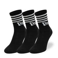 NEW ERA 3 PACK STRIPED CREW SOCKS.NEW MULTIPACK BLACK POLY COTTON SIZE UK 6-11