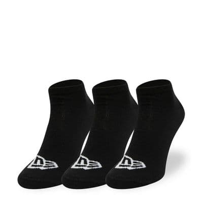 NEW ERA 3 PACK TRAINER SOCKS.BLACK POLY COTTON SNEAKER GYM SPORTS UK 6-8 & 9-11
