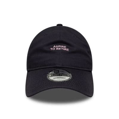 NEW ERA ASPIRE TO RETIRE SLOGAN BASEBALL CAP.9TWENTY COTTON STRAPBACK HAT W25