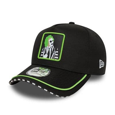 NEW ERA BEETLEJUICE PIPING BASEBALL CAP.9 FORTY E FRAME BLACK ADJUSTABLE HAT