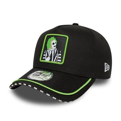 NEW ERA BEETLEJUICE PIPING BASEBALL CAP.9 FORTY E FRAME BLACK ADJUSTABLE HAT W24