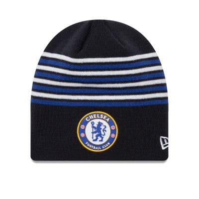 NEW ERA CHELSEA FC BEANIE HAT.LION CREST THE BLUES NAVY FOOTBALL WOOLLY KNIT W24