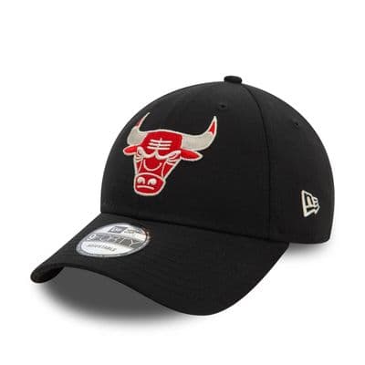 NEW ERA CHICAGO BULLS BASEBALL CAP.9FORTY METALLIC BLACK NBA STRAPBACK HAT W24