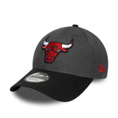 NEW ERA CHICAGO BULLS BASEBALL CAP.9FORTY SIDEPATCH BLACK GREY STRAPBACK HAT W25