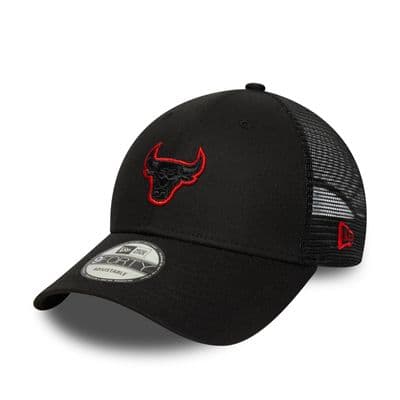 NEW ERA CHICAGO BULLS TRUCKER CAP.9FORTY NBA BLACK MESH BASEBALL STRAP HAT W25