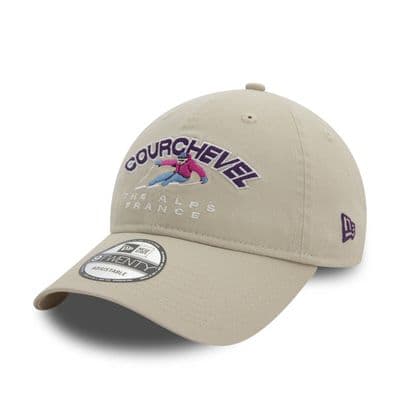 NEW ERA COURCHEVEL BASEBALL CAP.9TWENTY WASHED BEIGE SKI ALPS FRANCE HAT W24