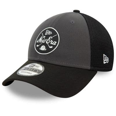 NEW ERA GOLF BASEBALL CAP.9FORTY BLACK GREY HEX GOLFING MESH ADJUSTABLE HAT S25