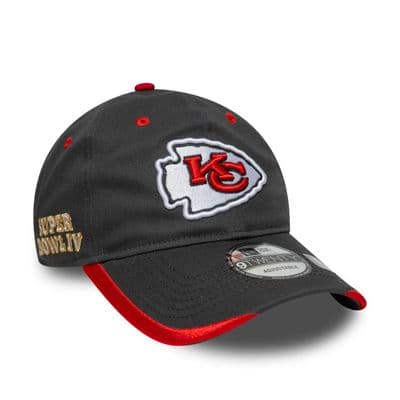 NEW ERA KANSAS CITY CHIEFS SUPERBOWL  BASEBALL CAP.9TWENTY GREY SNAPBACK HAT W25