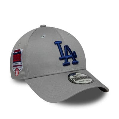 NEW ERA LA DODGERS BASEBALL CAP.9FORTY GREY SIDE PATCH GREY STRAPBACK HAT S25