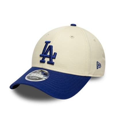 NEW ERA LA DODGERS BASEBALL CAP.9FORTY MLB COLOUR BLOCK BLUE CREAM HAT S26