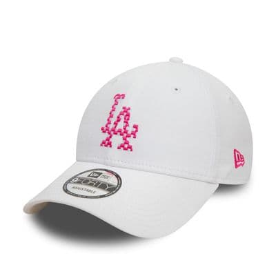 NEW ERA LA DODGERS BASEBALL CAP.9FORTY MLB WHITE PINK INFILL STRAPBACK HAT S24