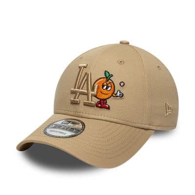 NEW ERA LA DODGERS ICON BASEBALL CAP.9FORTY MLB BEIGE COTTON ADJUSTABLE HAT S26