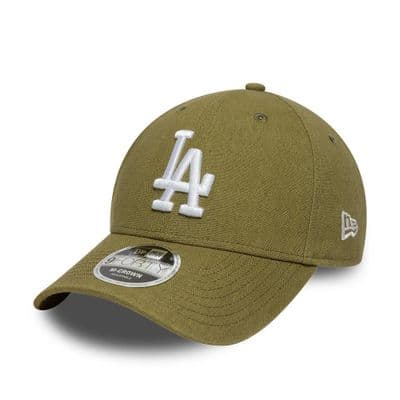 NEW ERA LA DODGERS LINEN BASEBALL CAP.9FORTY M CROWN GREEN SNAPBACK HAT S26