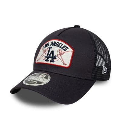 NEW ERA LA DODGERS TRUCKER CAP.9FORTY M CROWN PATCH NAVY BLUE BASEBALL HAT W26