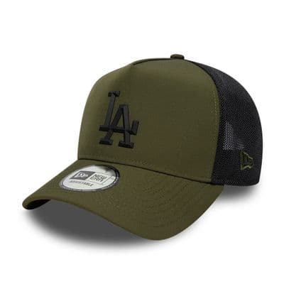 NEW ERA LA DODGERS TRUCKER CAP.9FORTY SPORT GREEN BLACK A FRAME BASEBALL HAT W26