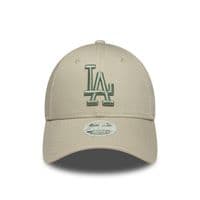 NEW ERA LA DODGERS WOMENS BASEBALL CAP.9FORTY MLB BEIGE LEAGUE ESSENTIAL HAT W26