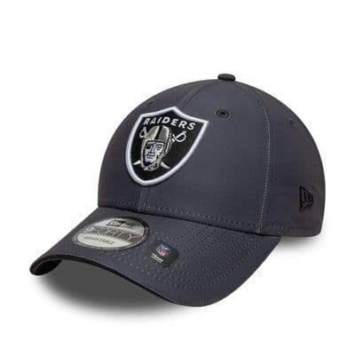 NEW ERA LAS VEGAS RAIDERS MICROFIBRE BASEBALL CAP.9FORTY GREY STRAPBACK HAT S26