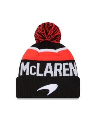 NEW ERA MCLAREN SPORT WOOLLY HAT.MOTOR CAR  RACING F1 BLACK BOBBLE BEANIE W25