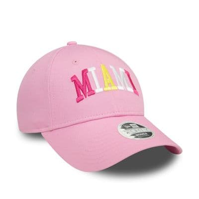 NEW ERA MIAMI BASEBALL CAP.9FORTY PASTEL PINK LOCATION STRAPBACK HAT W24